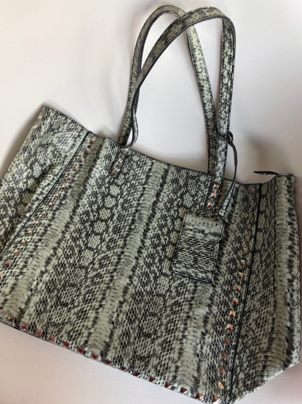 Nine West Snake Print Studded Tote